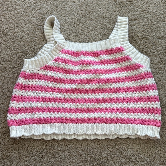 Cat & Jack Crochet Striped Tank Top - Picture 3 of 4